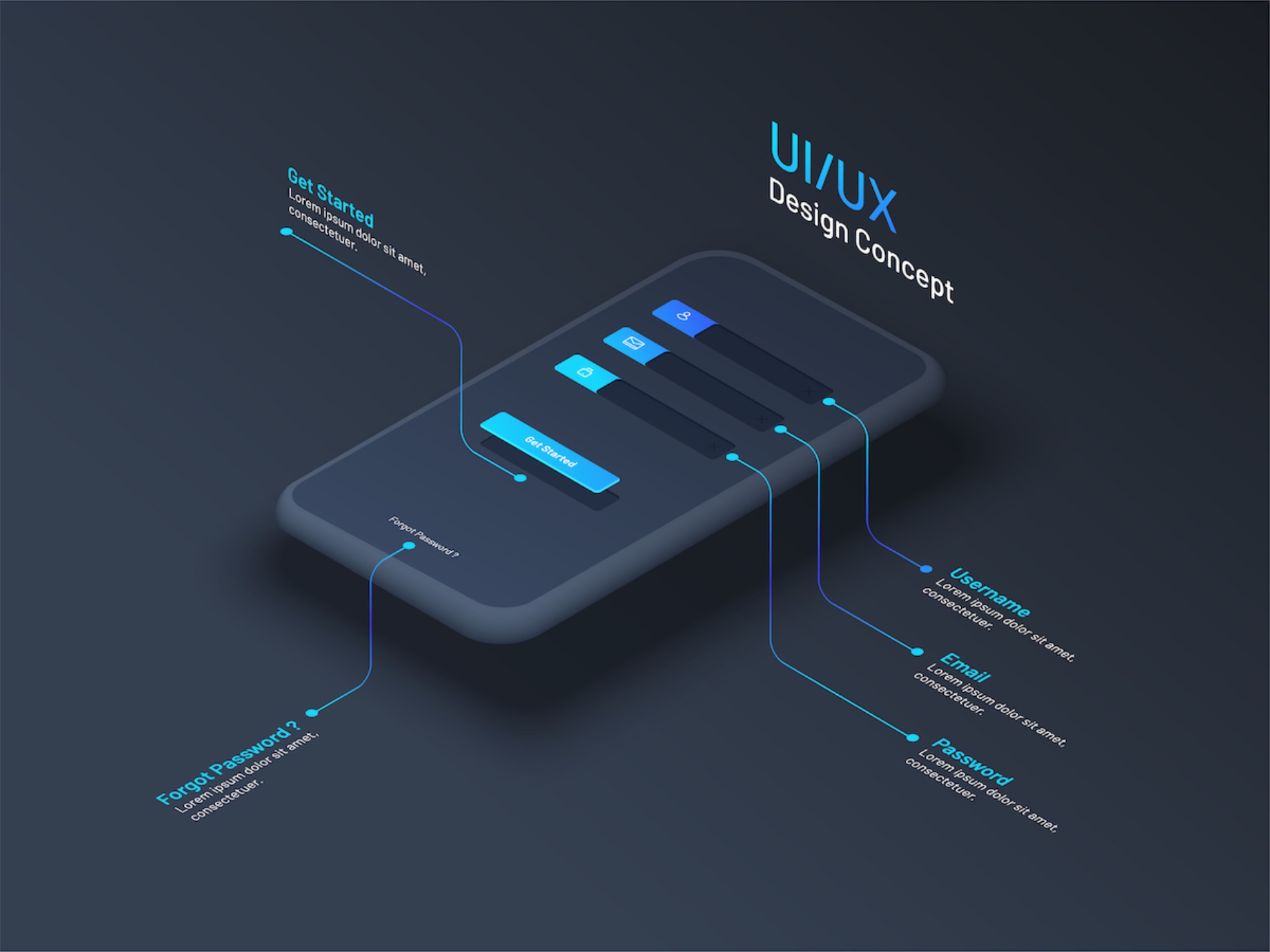 UI/UX Design Concept on a Smartphone