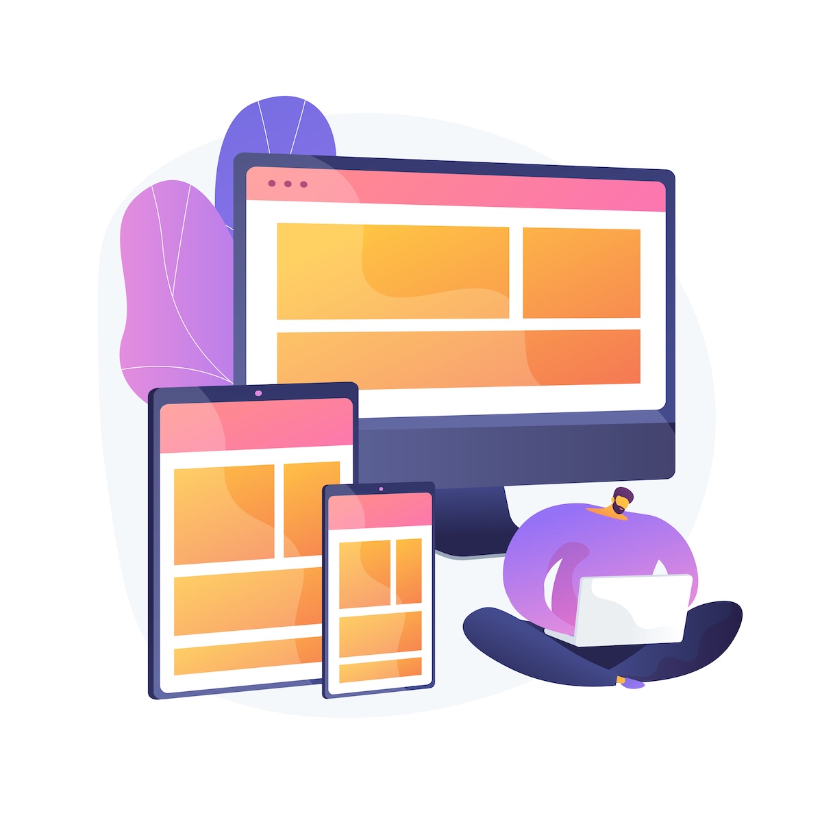 The Importance Of Responsive Web Design 2 Graphic Showing Website Layout On 3 Devices Representing Responsive Website Design