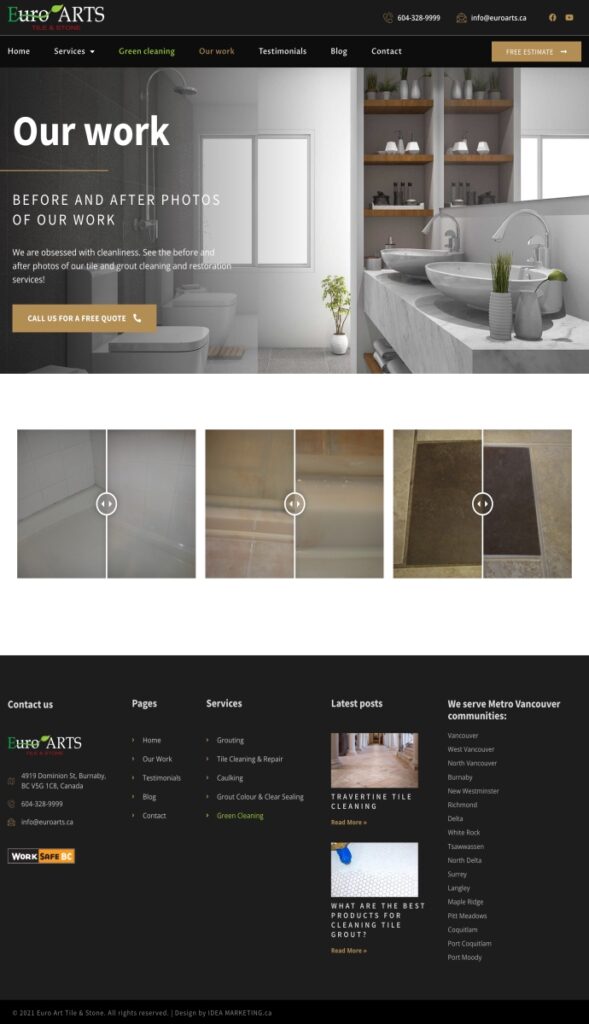 Using Social Proof On Your Website 2 Portfolio Page From Euro Arts Tile &Amp; Stone