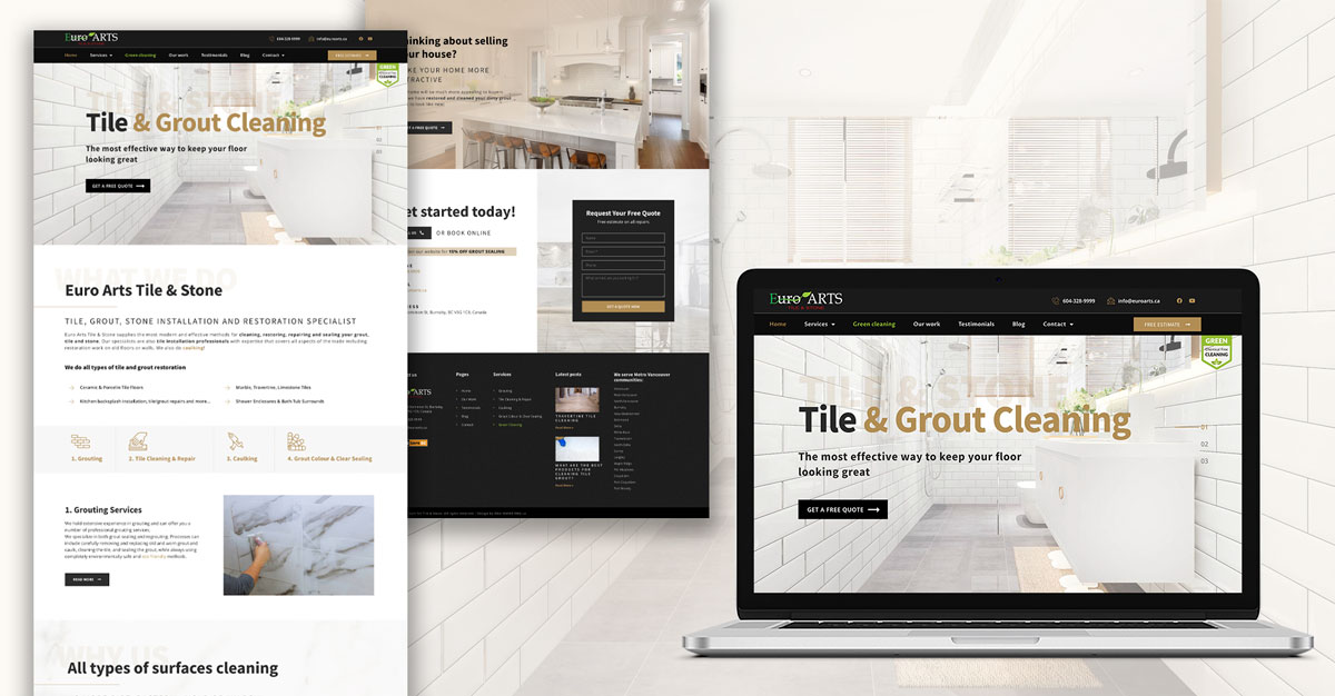 Web Design Burnaby Mockup Of Vancouver Tiling Company