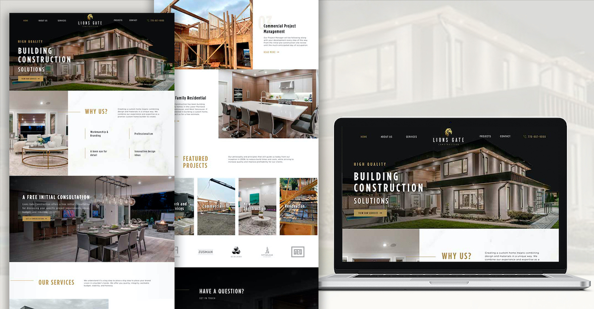 8 Most Important Elements Of Good Website Design &Amp; Development 6 Lions Gate Construction Website Design Mockup