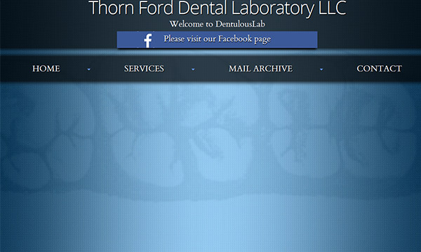 Unattractive Website Design For Thorn Ford Dental Laboratory With Nothing Loading Underneath The Main Menu