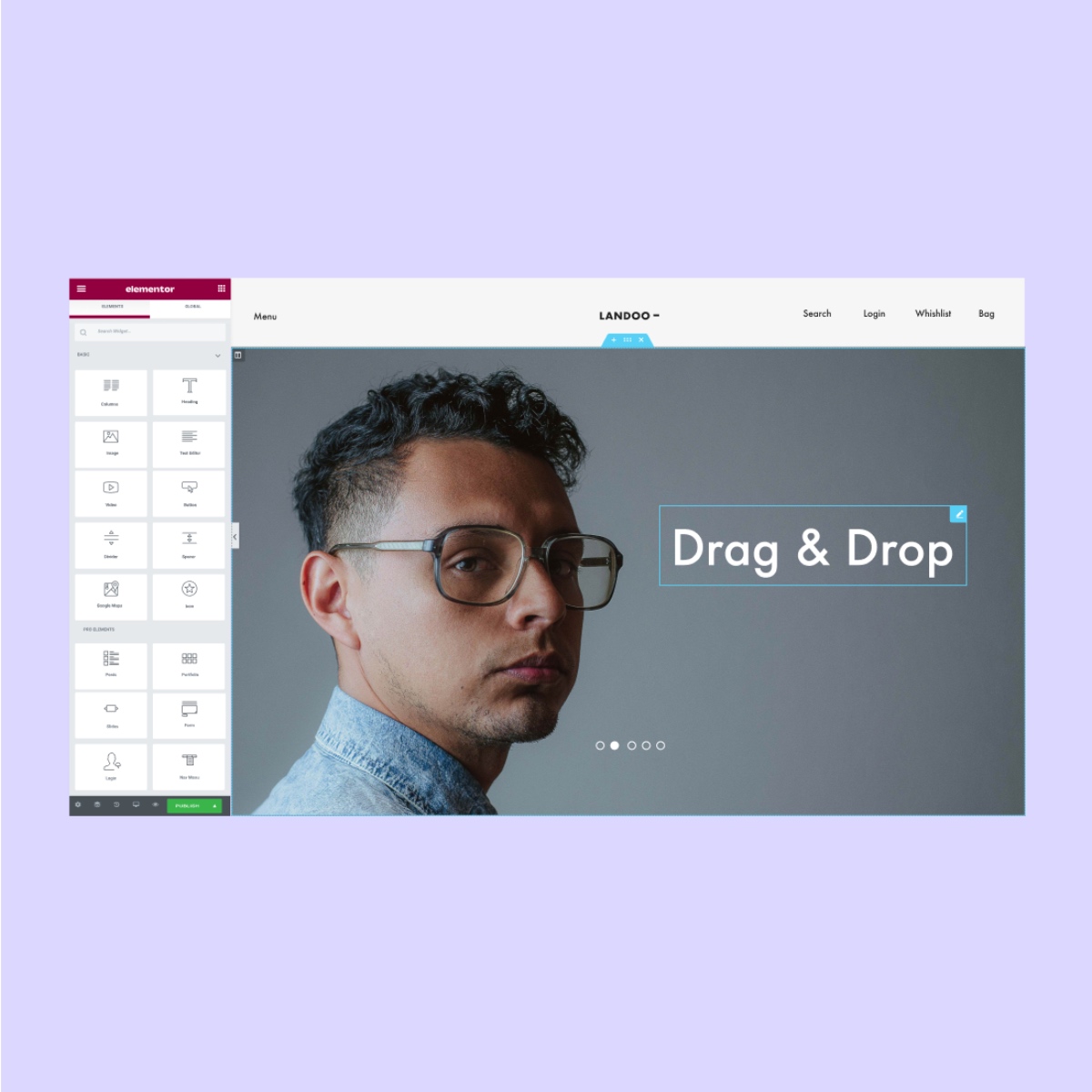 Elementor edit page “Drag & Drop” builder as one of the reason why to build a WordPress website with Elementor