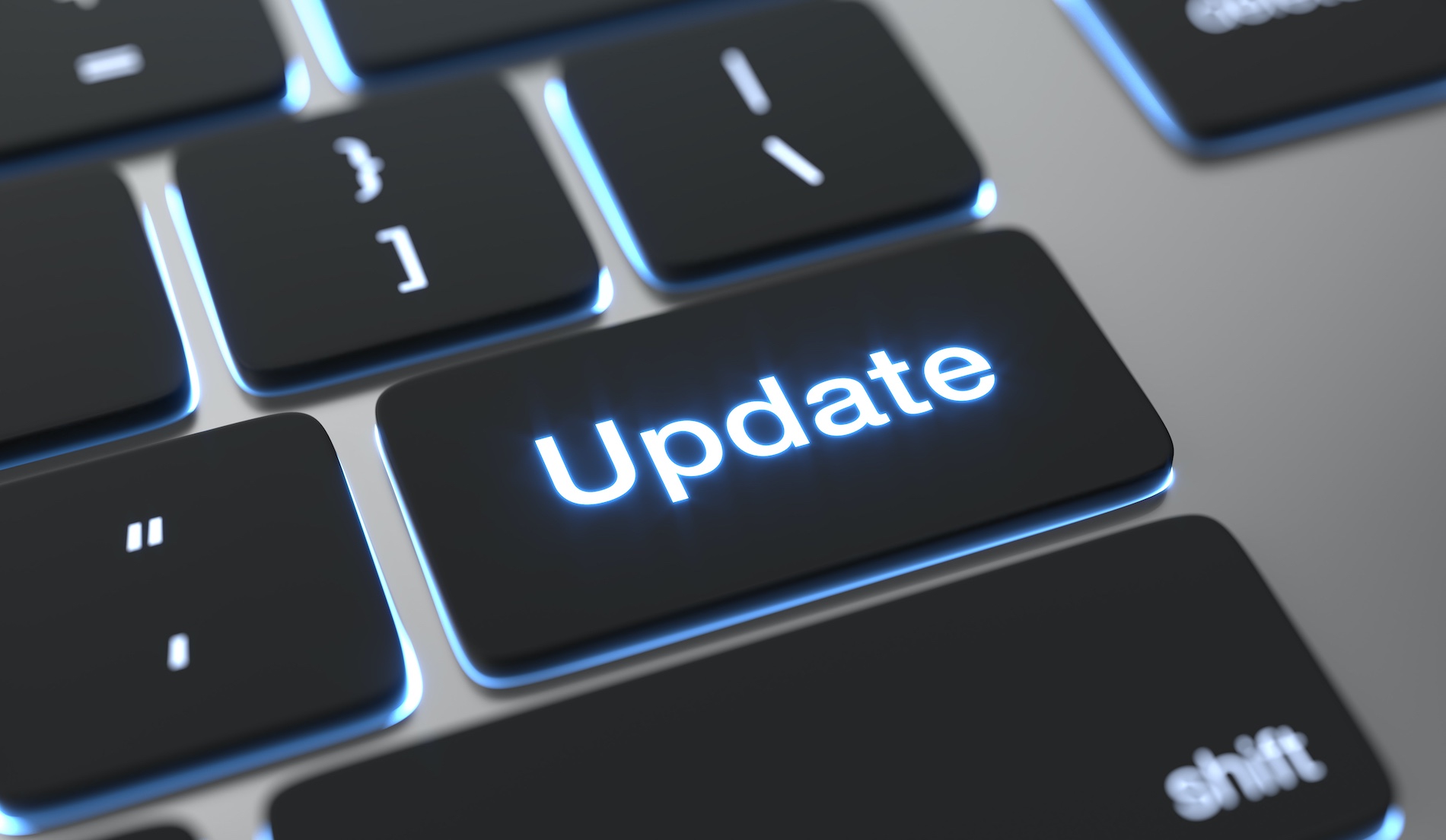 Update button on keyboard represents article title for update wordpress website