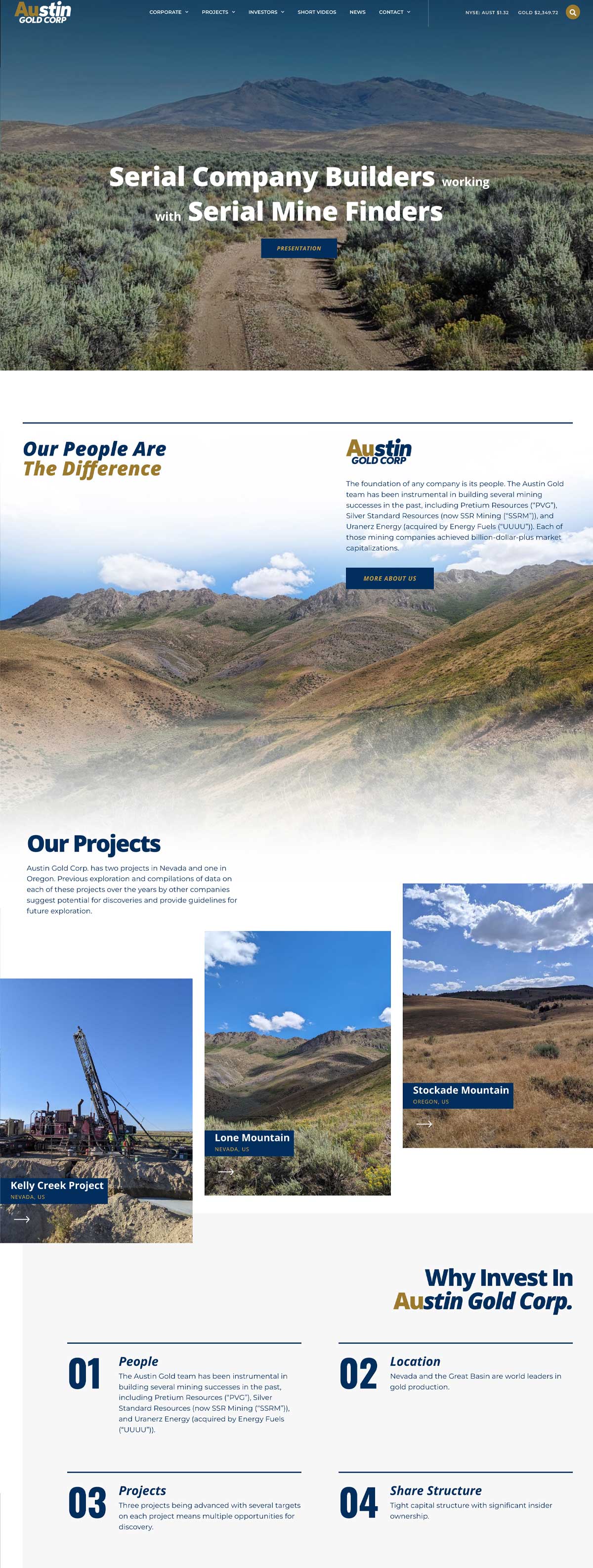 Website Redesign Of Austin Gold Corp Home Page Part 1