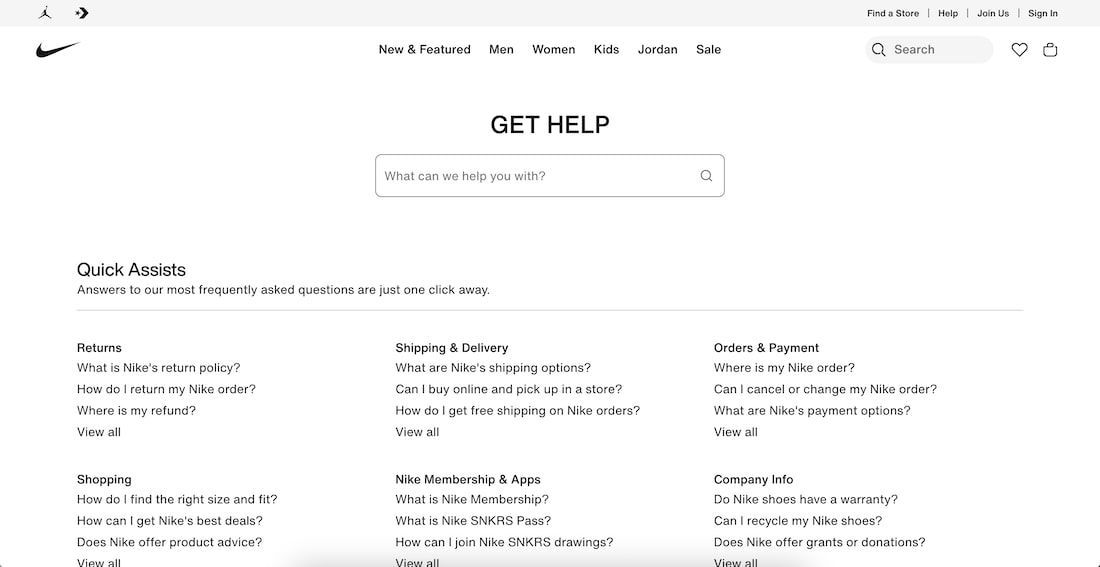 Nike'S Faq Page As An Example Of How To Write An Faq Page