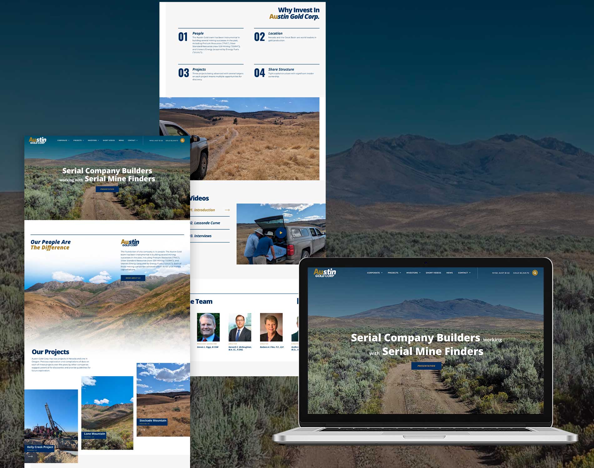 Professional Services Web Design 8 Gold Mining Corporation Professional Services Website Design Mockup