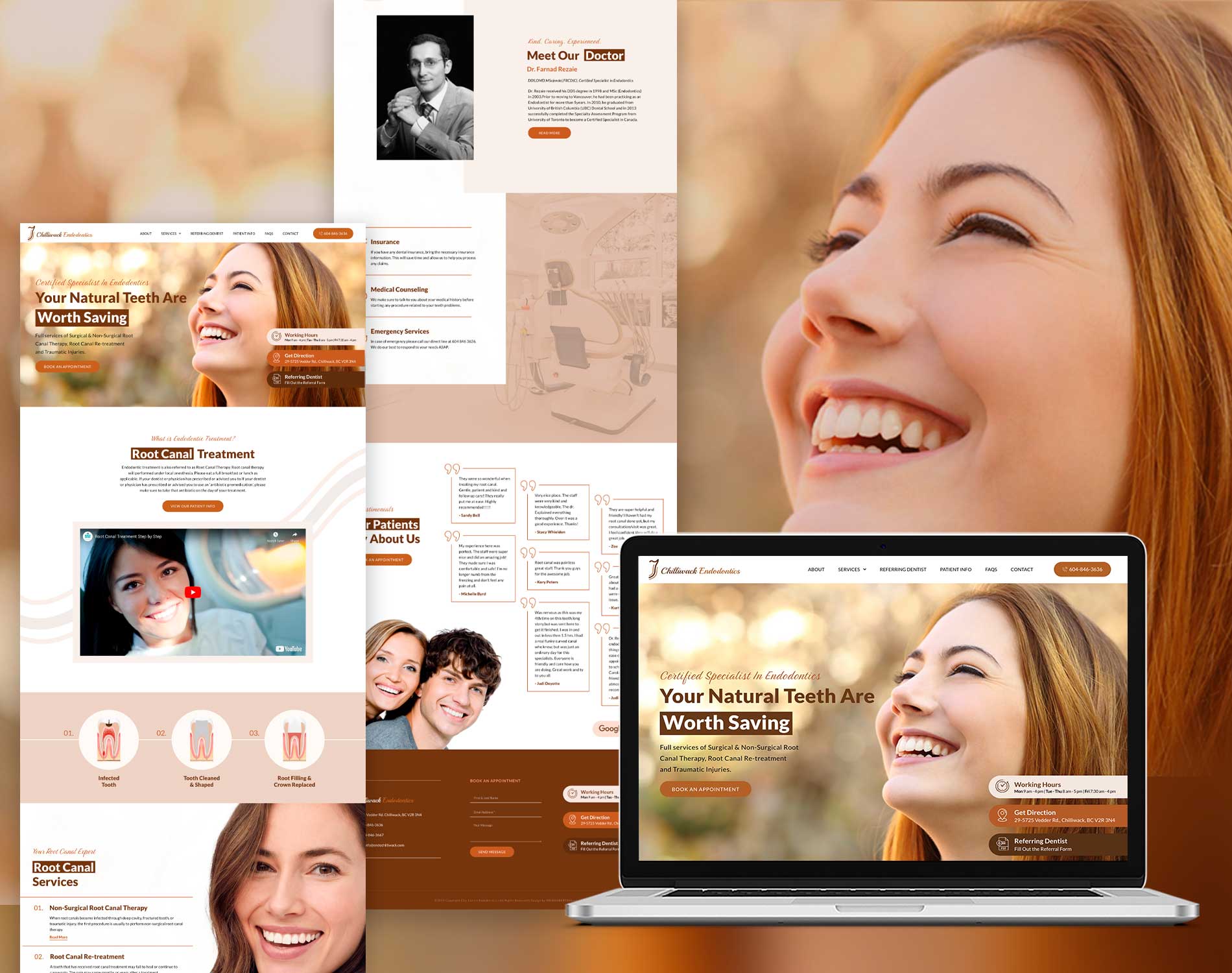 Endodontics Clinic Web Design and Development Mock Up