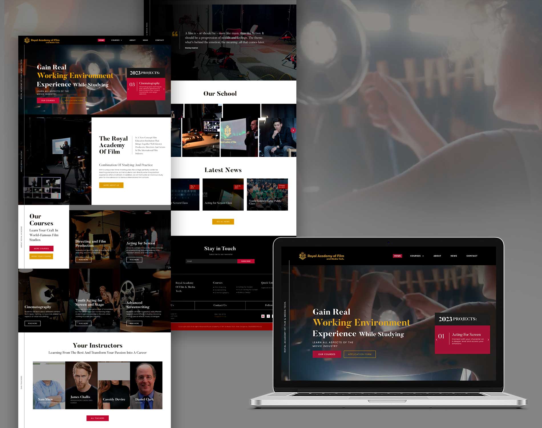 Royal Academy Custom Website Design Mockup