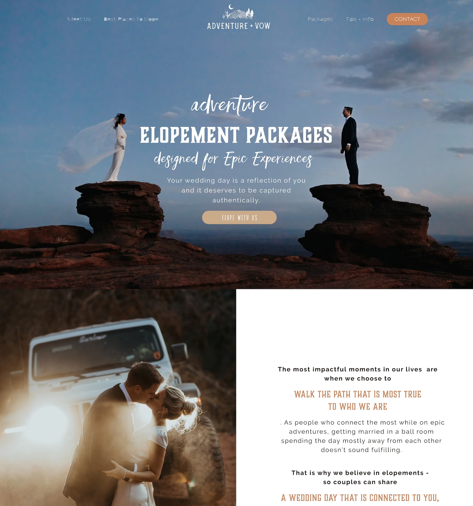 Website Redesign Services 4 Adventure And Vow Us Elopement Photography Website After Redesign - Web Design Services Case Study