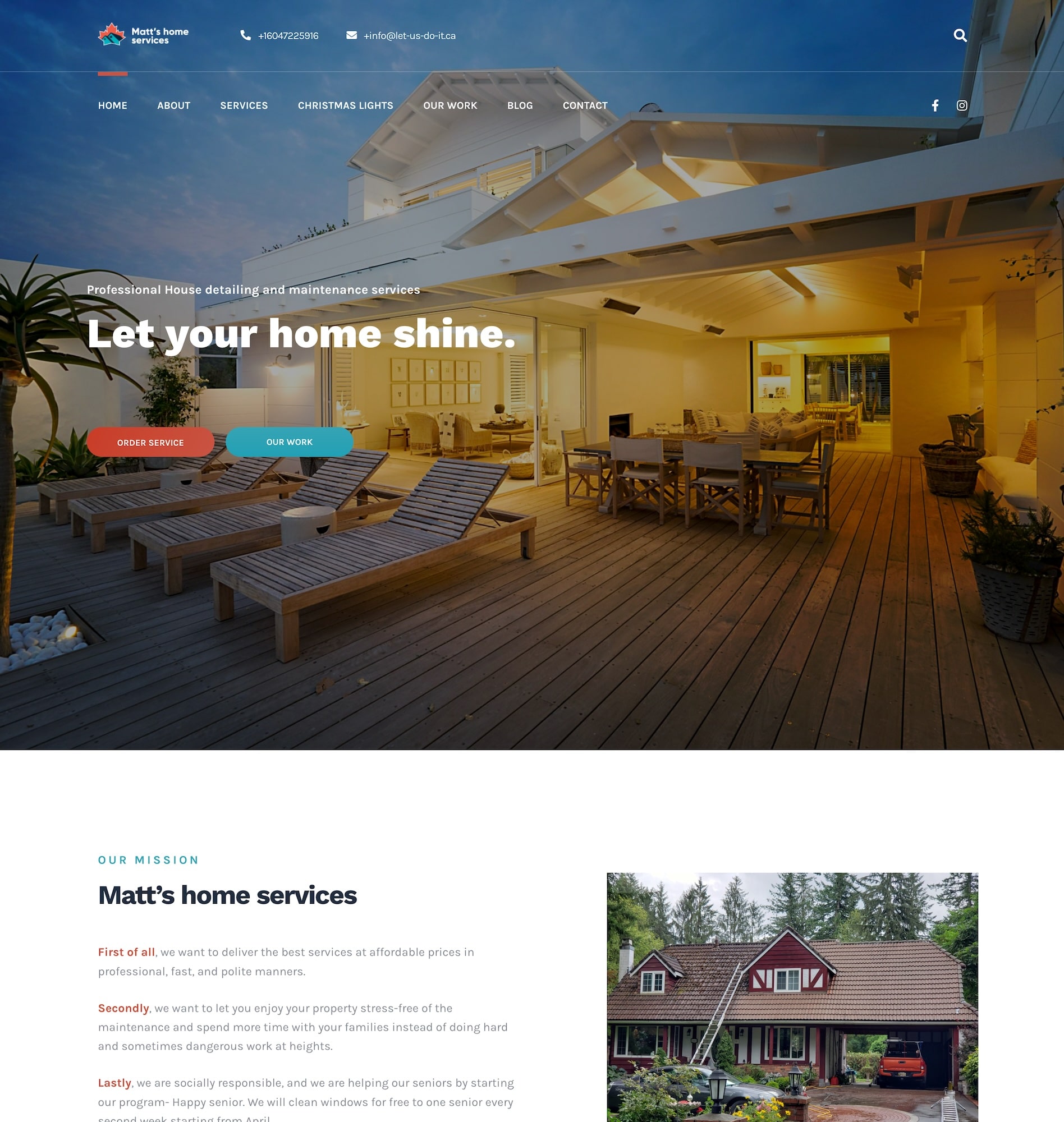 Website Redesign Services 5 Matt’s Home Services Vancouver Cleaning Company Website Before Redesign - Web Design Mock-Up Case Study