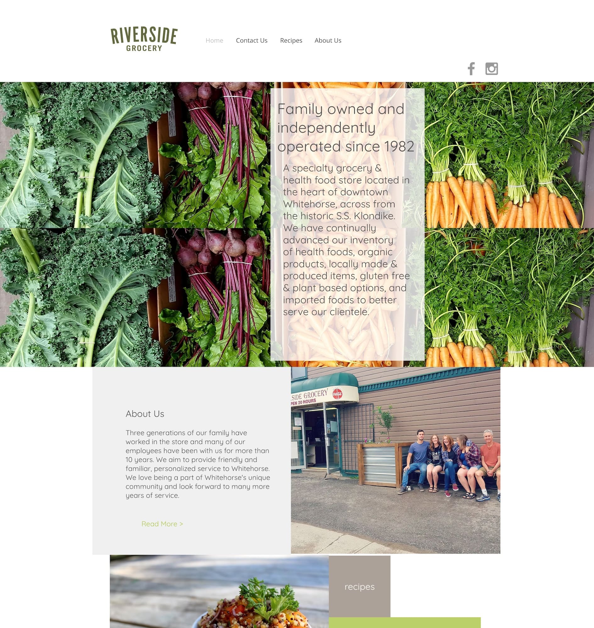 Website Redesign Services 8 Riverside Grocery Yukon Sustainable Grocery Store Website Before Redesign - Web Design Mock-Up